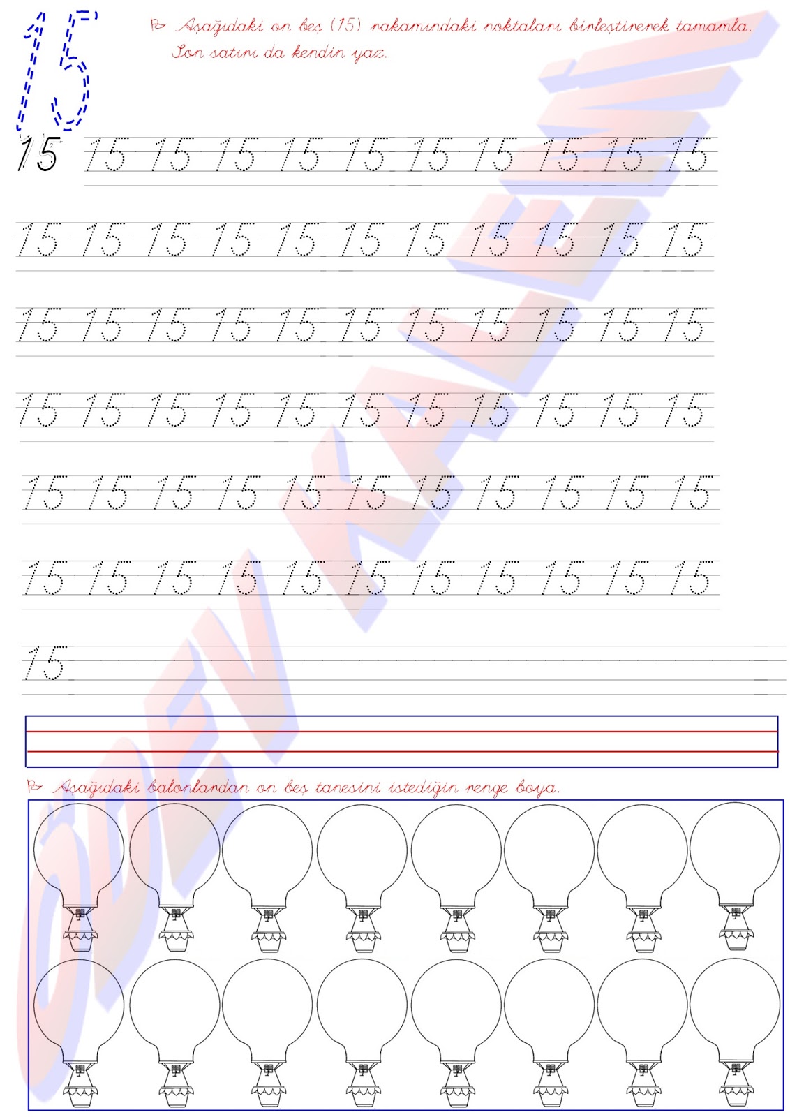 Sayilari Yazmayi Öğreniyorum 15 Rakamlarin Yazilişi 1. Sinif Matematik