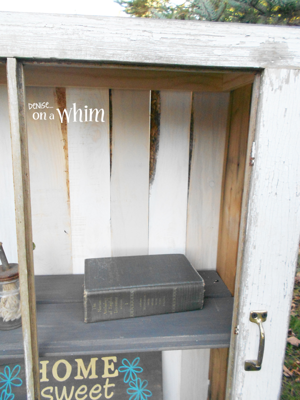 Rustic Cabinet Made with a Chippy Old Window | Denise on a Whim