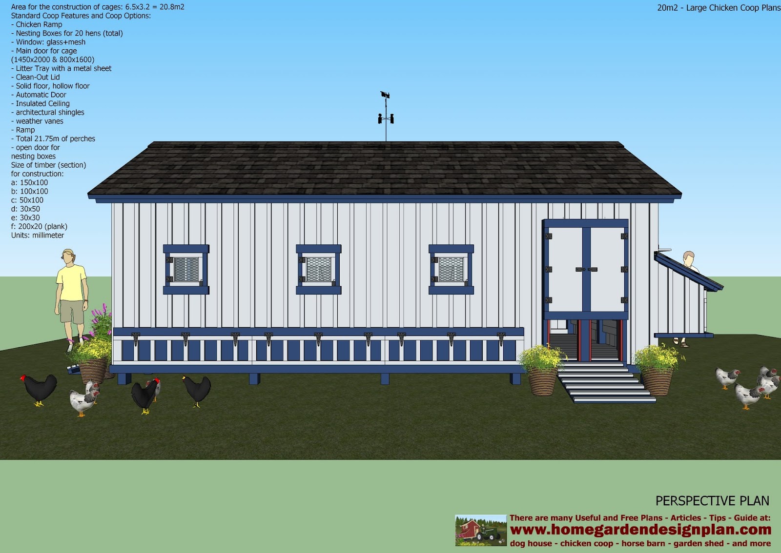 home garden plans L310 Large chicken coop plans Chicken coop