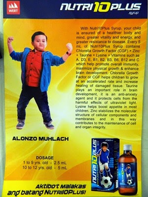 Alonzo Muhlach, Nutri 10 Plus vitamins