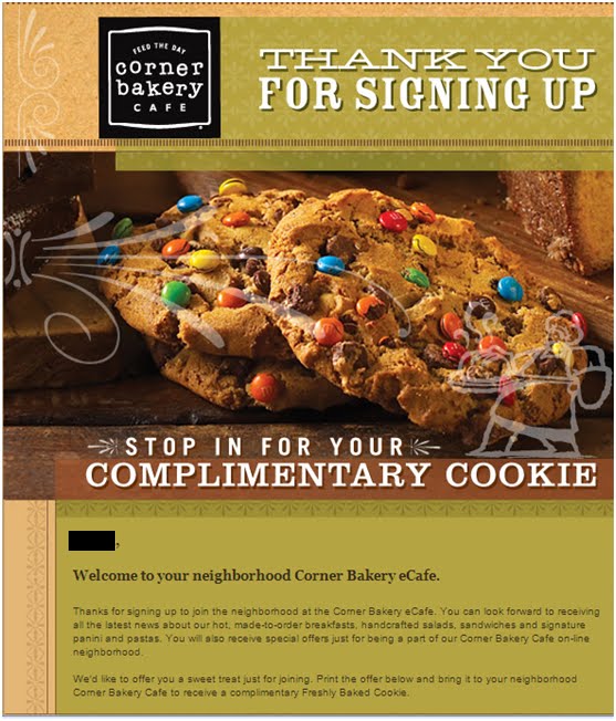 Corner bakery coupon code