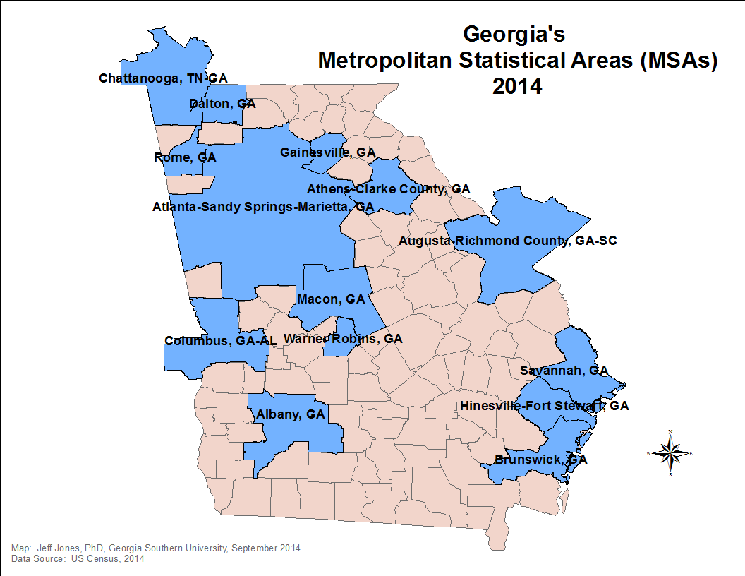 this map is a little rough i need to clean up some of the borders here though is a map showing the peach state s msas a metropolitan statistical area is this map is a little rough i need to clean up some of the borders here though is a map showing the peach state s msas a metropolitan statistical area is