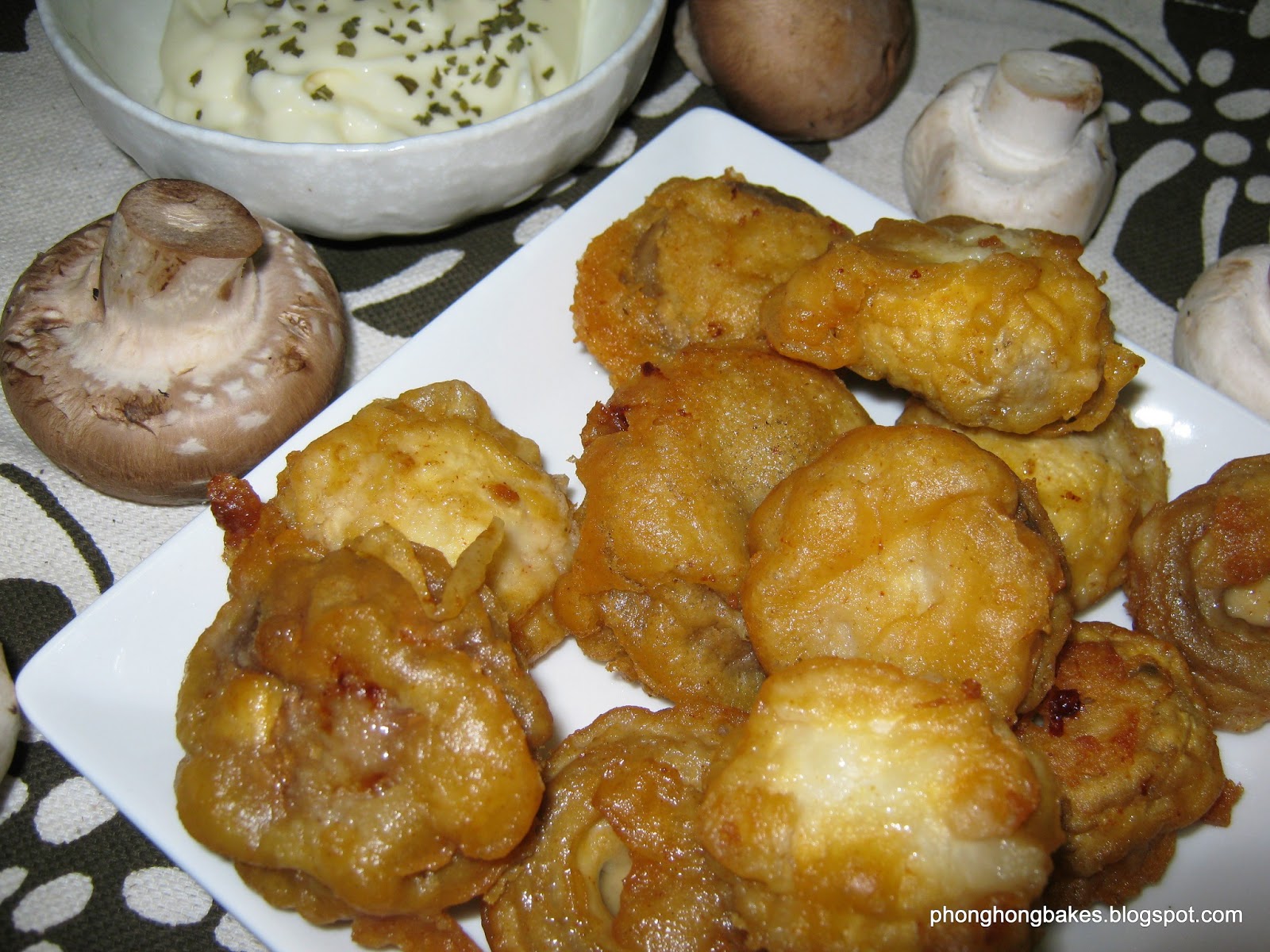 Phong Hong Bakes and Cooks! Beer Battered Mushrooms