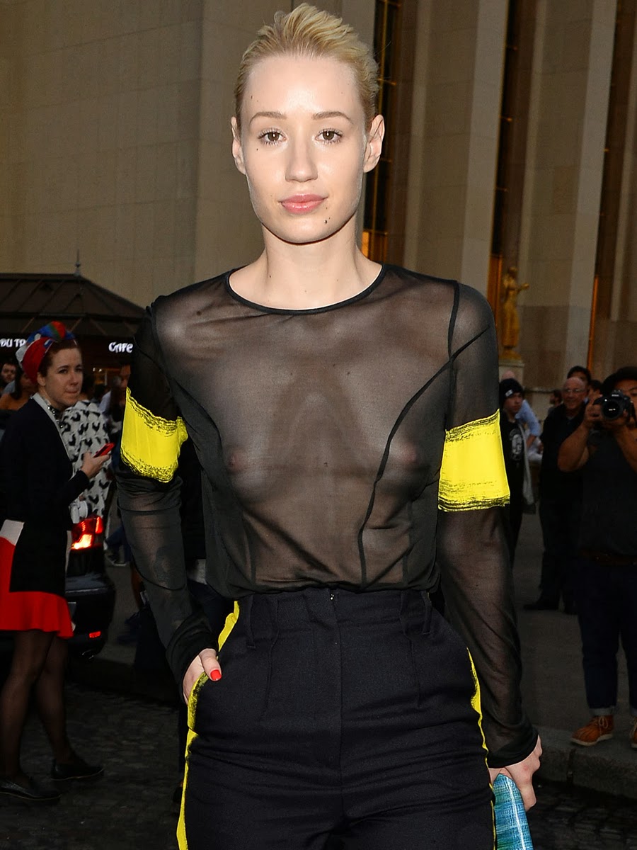 Iggy Azalea see through in Paris Fashion Week