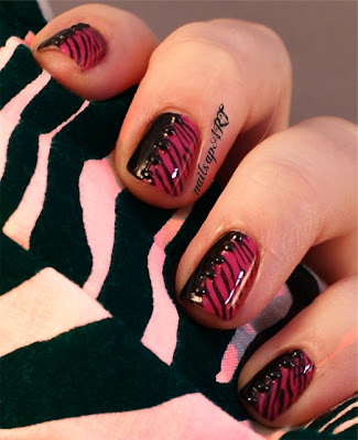 Pink Zebra Print Manicure
