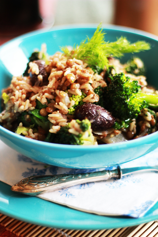 Ginger Fig wild rice with fennel, lentils & broccoli