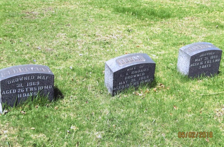 Grandview Cemetery has many graves of the flood victims ~