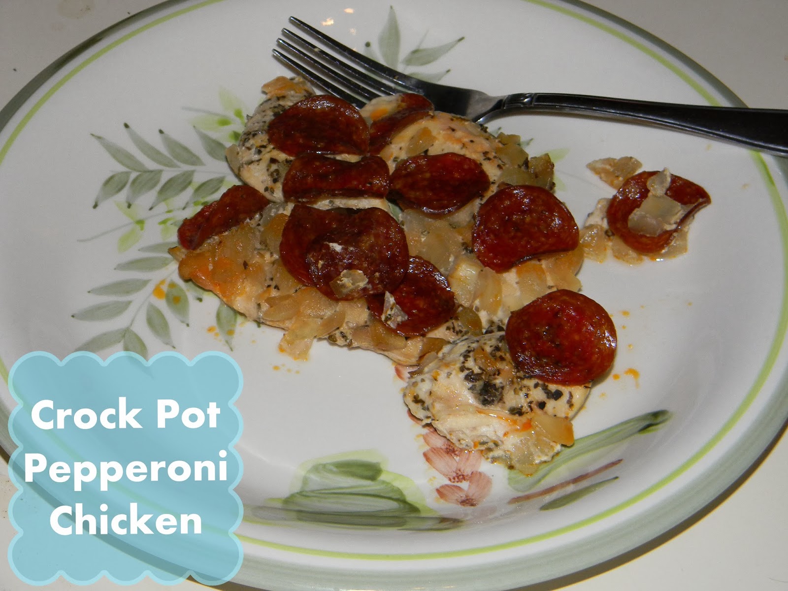 Growing to Four Crock Pot Pepperoni Chicken