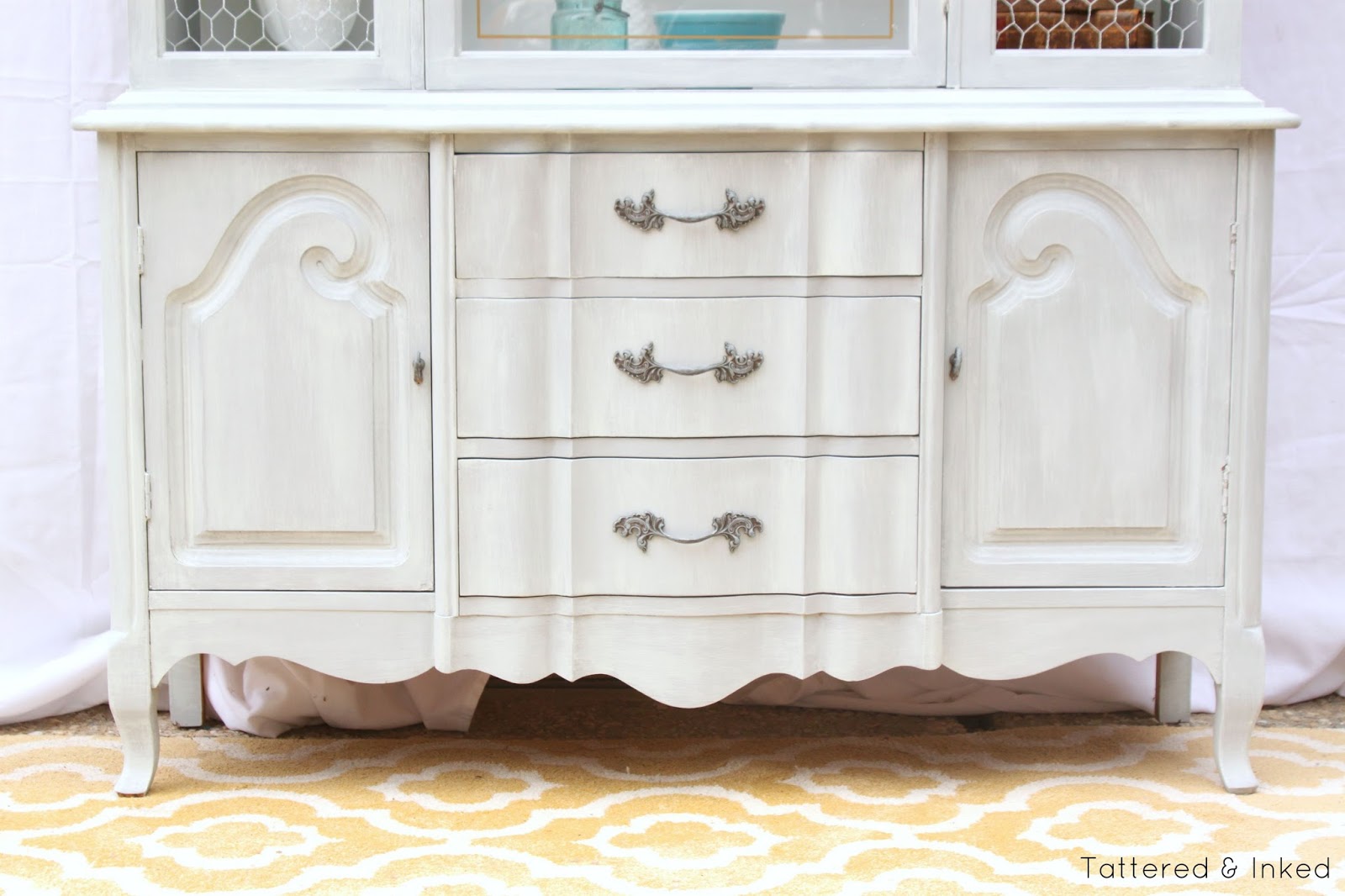 Tattered and Inked Weathered Grey & White China Redo