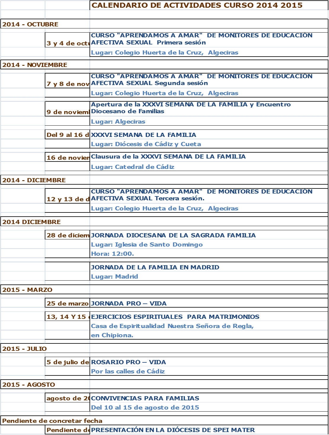 Delegación Episcopal para la Pastoral de la Familia y la Defensa de la