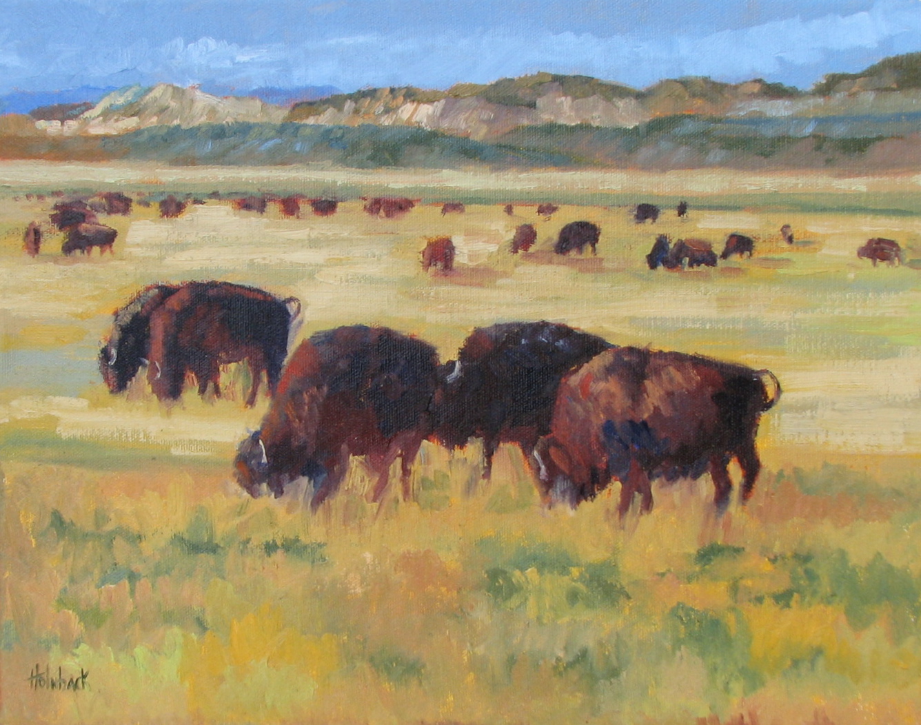 Daily Painters Of Colorado Bison On The Plains Impressionistic