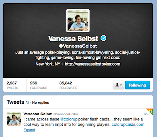 Vanessa Selbst tweets Color Up! poker pro Selbst twitter Color Up