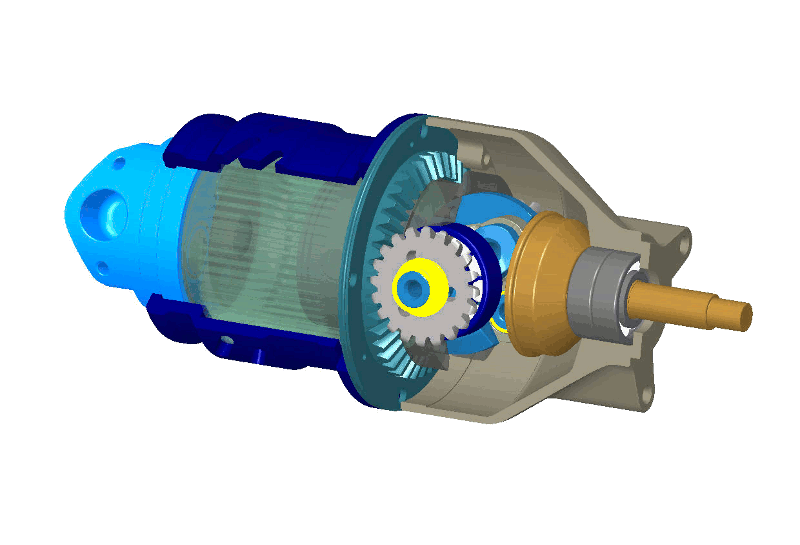 Mechanical Engineering: Animation of single rotary piston