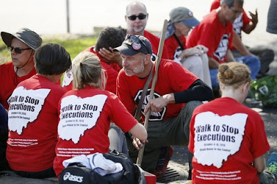 Death-penalty opponents marching from Lucasville to Columbus