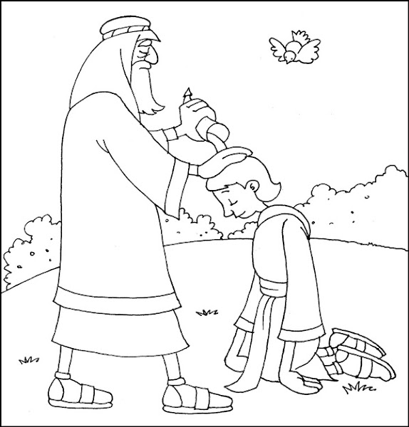 Samuel Anointed David King Coloring Page