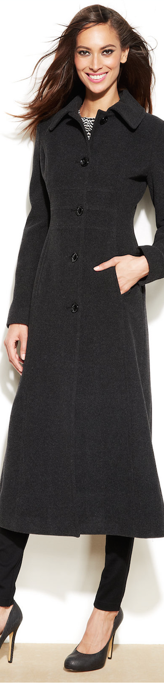 Anne Klein Maxi wool blend walker coat