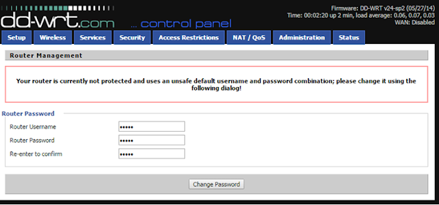 Change default user id and password Change default user id and password