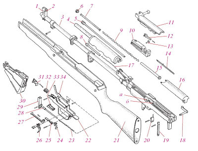 Детали карабина СКС-45