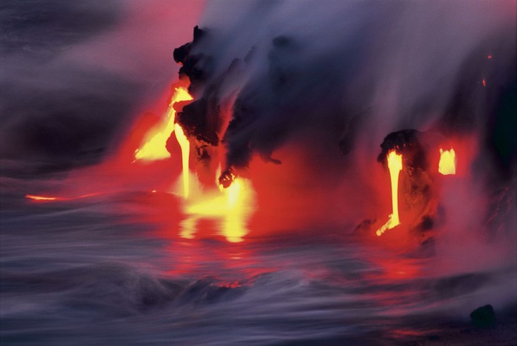 Volcanes activos lava rocas