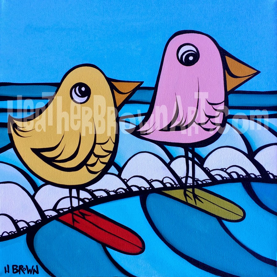 surfing bird