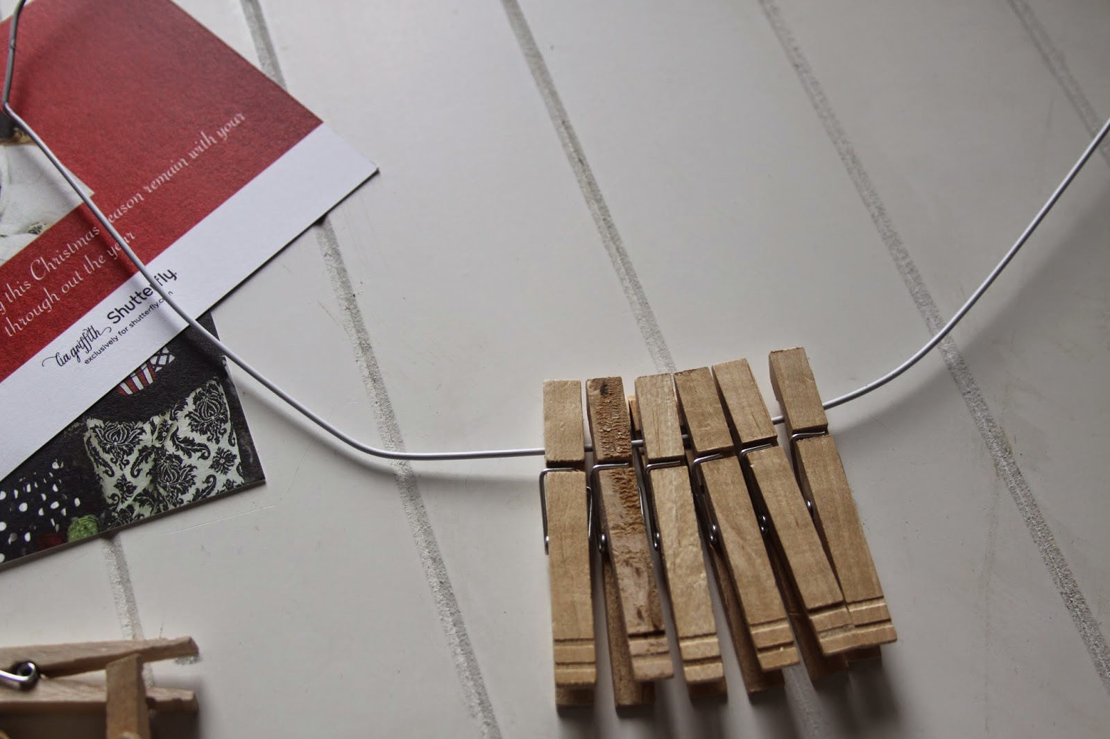 the every things. Clothespin Christmas Card holder