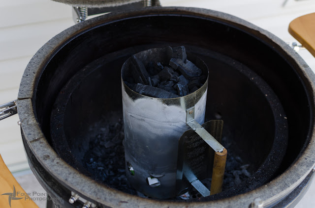 Using the chimney starter chimney starter in the kamado grill