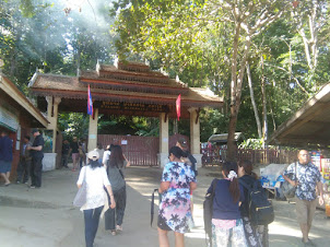 Main entrance gate to Kuangsi Waterfalls national park.