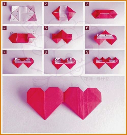 easy arts and crafts ideas: heart origami instructions