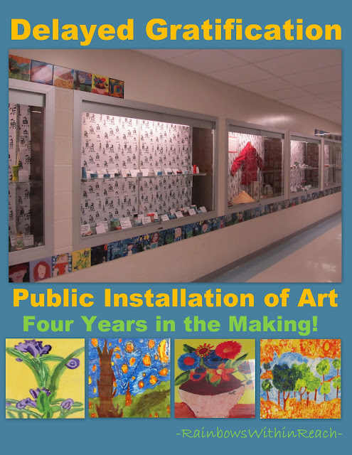 photo of: Ceramic tile installation in elementary school, Delayed gratification, Art tile