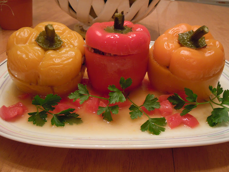 Gourmet Girl Cooks Stuffed Peppers, Turkish Style