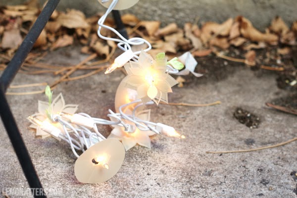 Turn leftover Christmas lights into year-round patio decor!