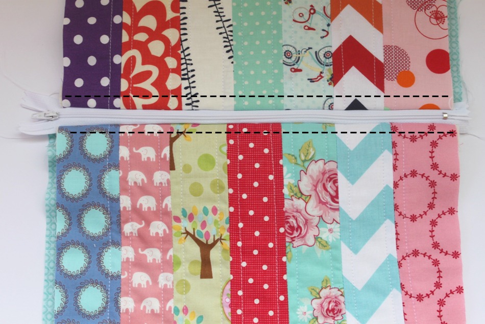 Scrappy Fabric Strip Zipper Pouch Tutorial Sew Delicious