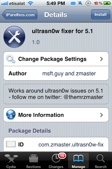 Download UltraSnow Fixer to Unlock iPhone 4/3GS on iOS 5.1 (Step By Step)