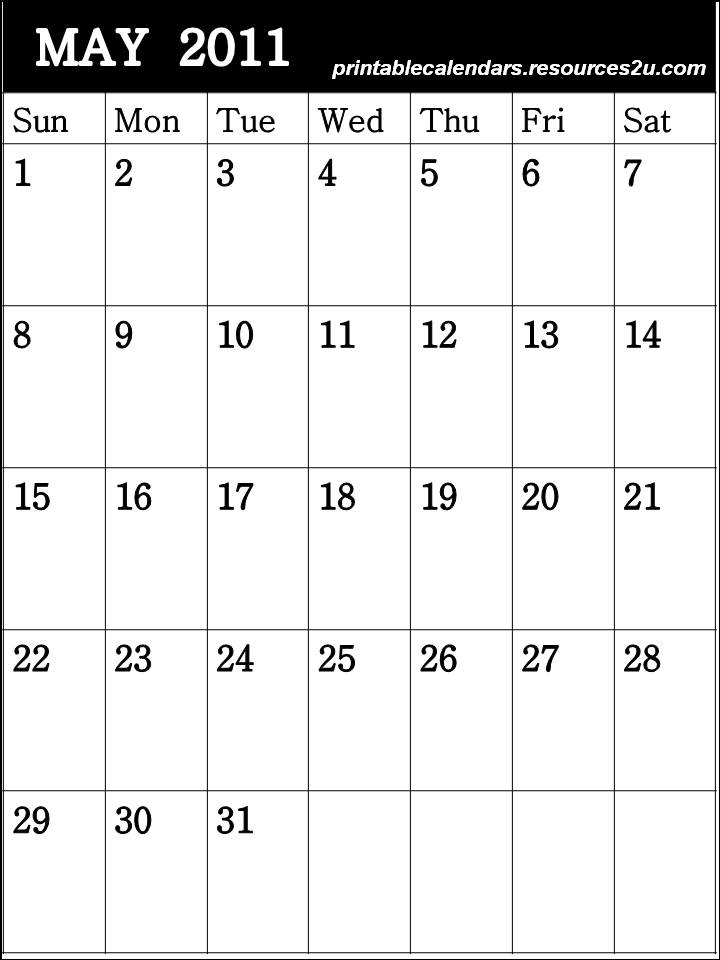 Free Blank Planner May 2011 free blank checklist template. Free Blank Planner May 2011