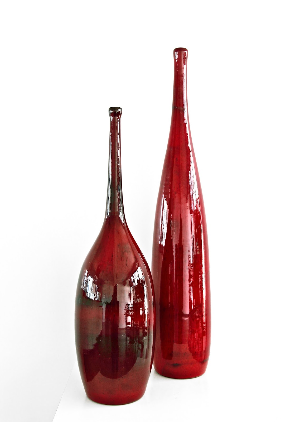 WOUTER HARVEY Perignem Selenium Red Vases. 1960's/70's