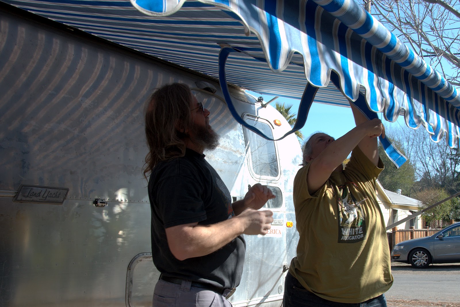 Tin Pickle Adventures New Awning sewing and metal repair