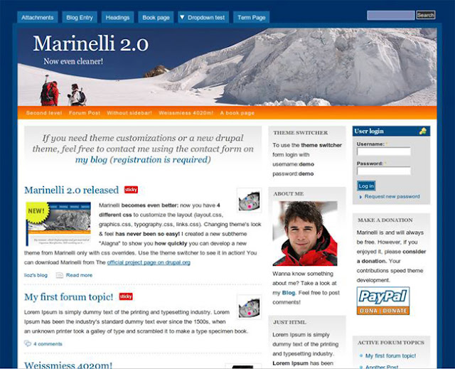 Drupal template "Marinelli" Drupal template "Marinelli"