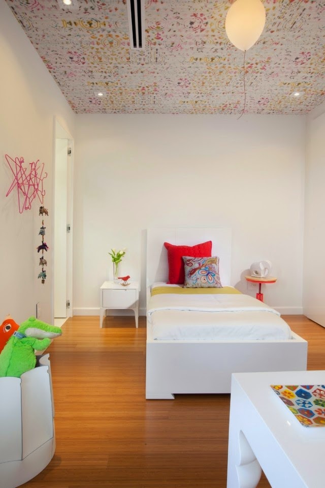 painted ceiling ideas, patterned ceiling designs for kids room