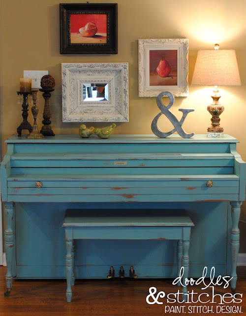Annie Sloan Chalk Paint painted piano by Doodles & Stitches