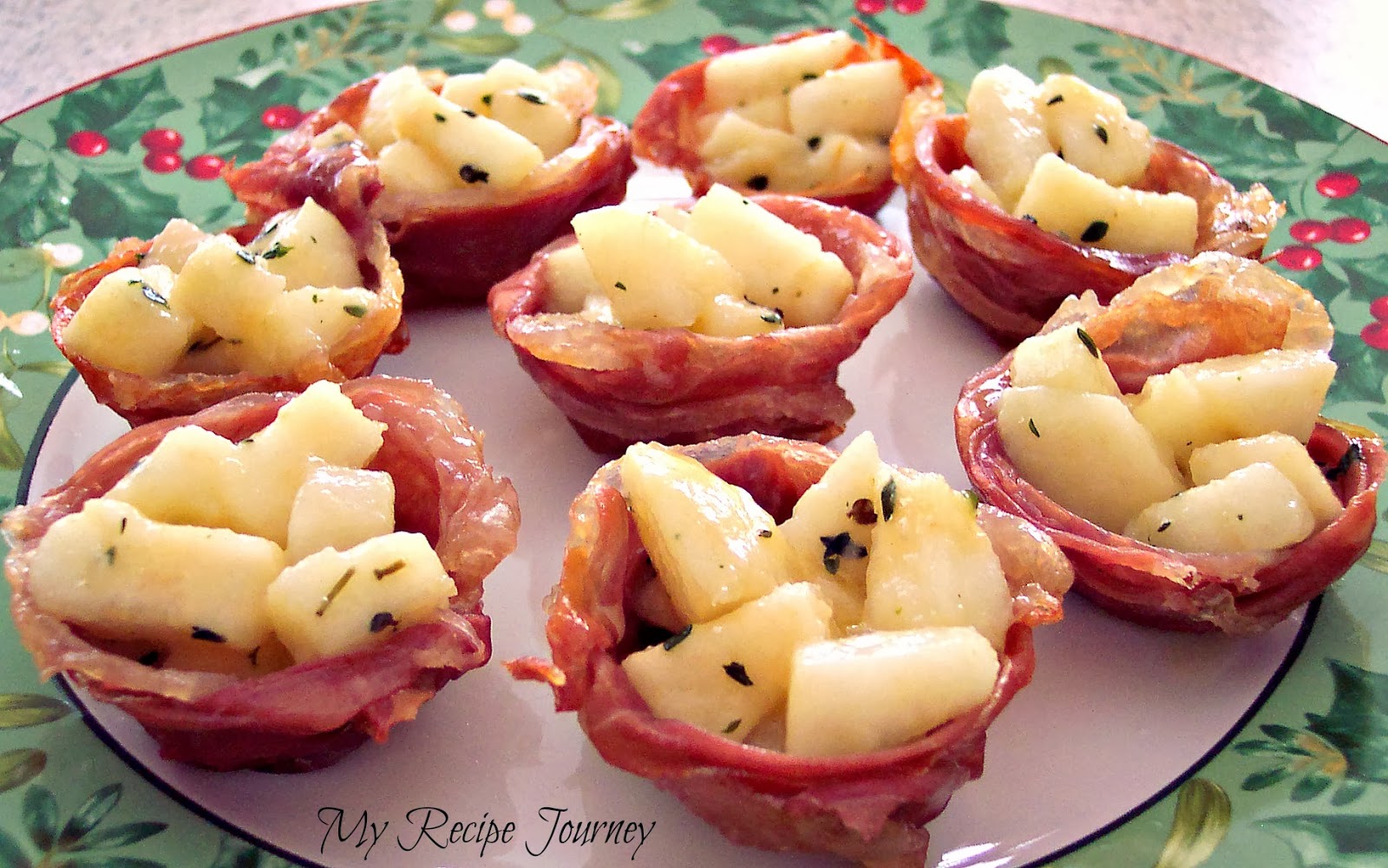My Recipe Journey Prosciutto Pear Cups Appetizer