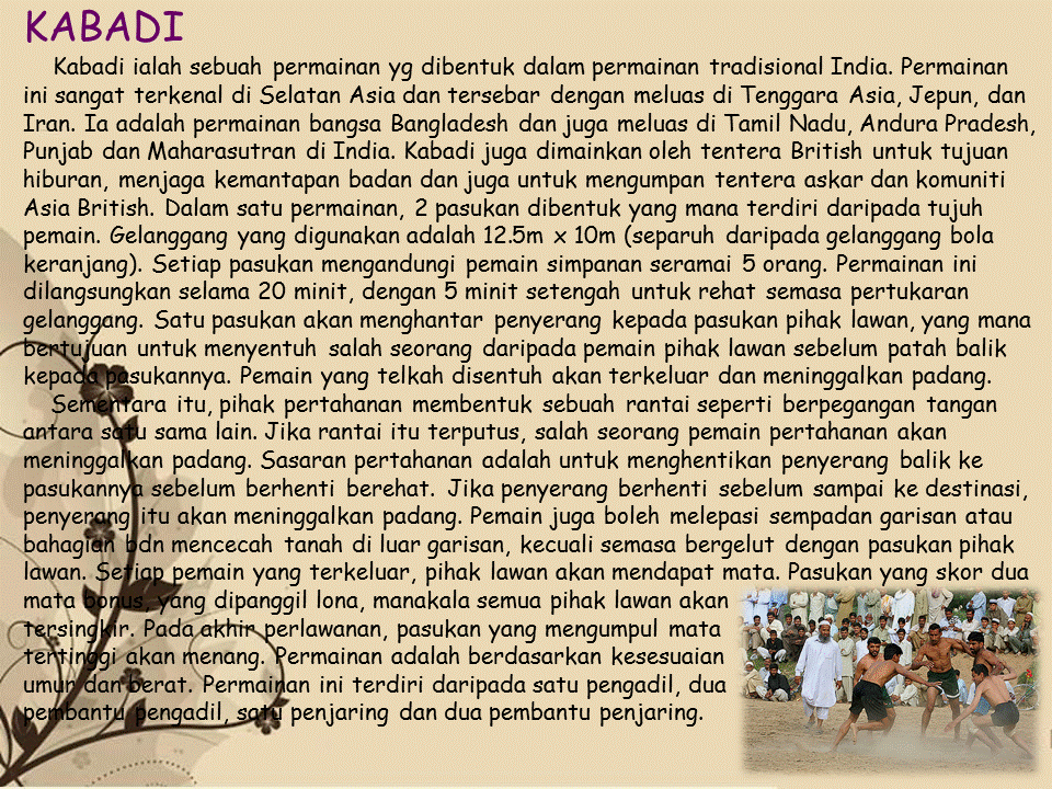 Kedatangan Merdeka: Permainan Tradisional Orang India