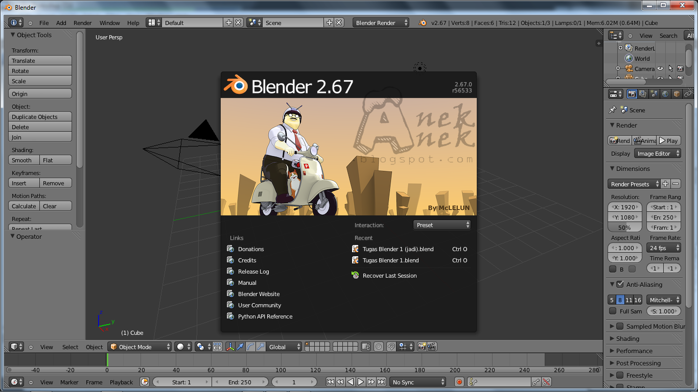 Tutorial Blender Lengkap | anekaneka tutorial blender basic pemula lengkap Tutorial Blender Lengkap | anekaneka tutorial blender basic pemula lengkap