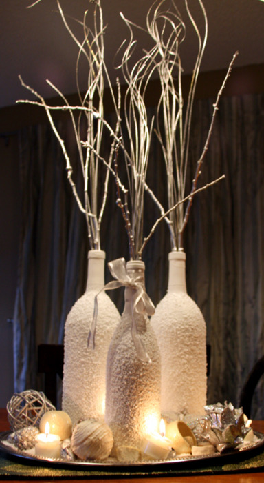 centros de mesa con botellas de vino foro manualidades putting christmas lights in a wine bottle