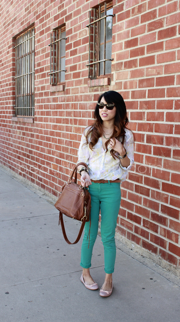 Lookbook Aqua Pants and Floral Blouse beautybitten a personal