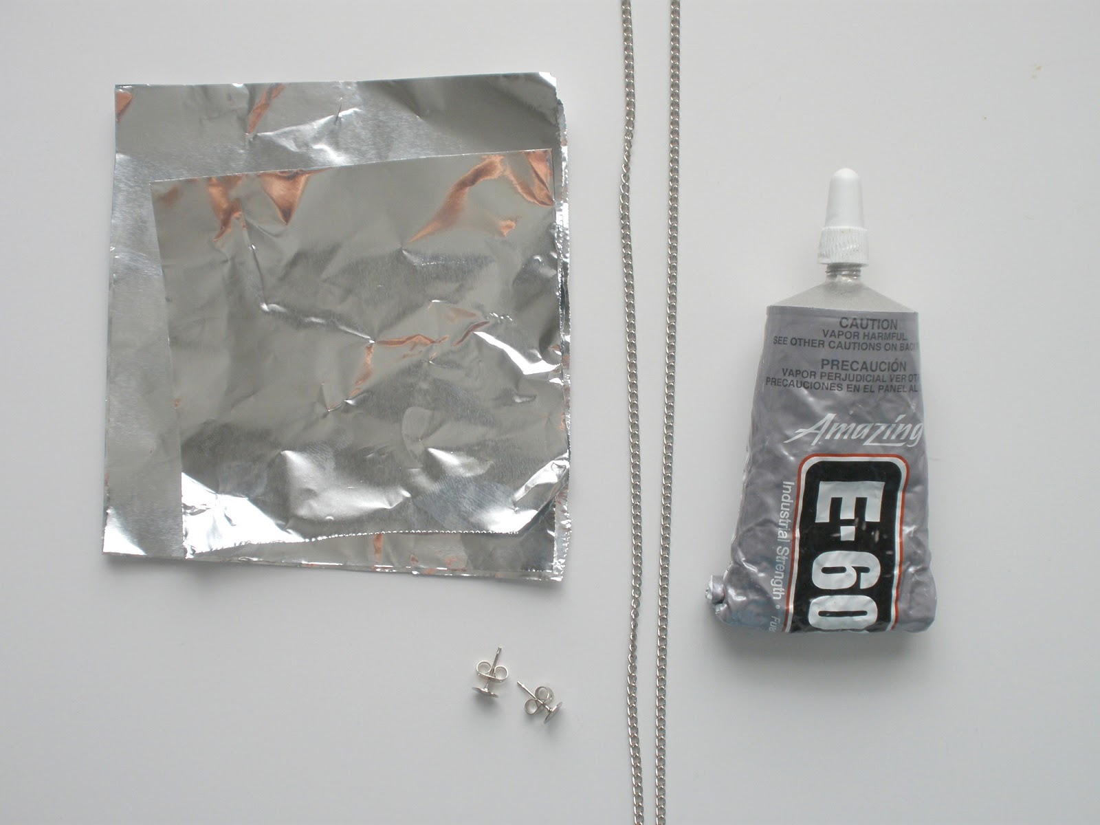 handmade by stacy vaughn tin foil earings