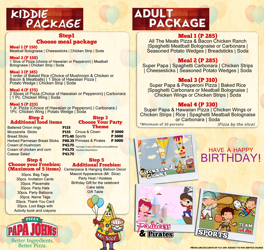 papa john s new kiddie party packages fun and excitement papa john s new kiddie party packages fun and excitement