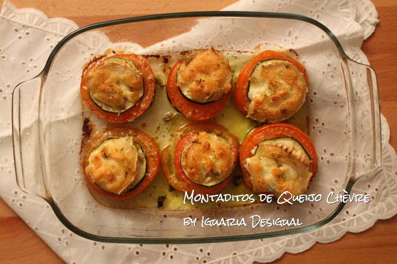 Deliciosos Montaditos de Queijo Chèvre Montaditos+de+Queijo+Chèvre+Tomate+Courgette+e+Orégãos