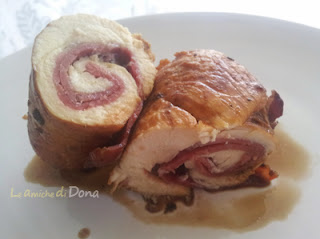 involtini di pollo e culatello alla birra extra stout - chicken roulade and culatello cooked with extra stout beer #polloallabirra #chickenrouled