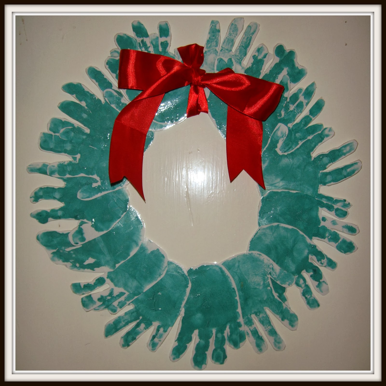 Handprint Christmas Wreath "We're going on an adventure