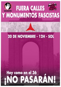 20 noviembre manifestación Fuera el fascismo de Madrid